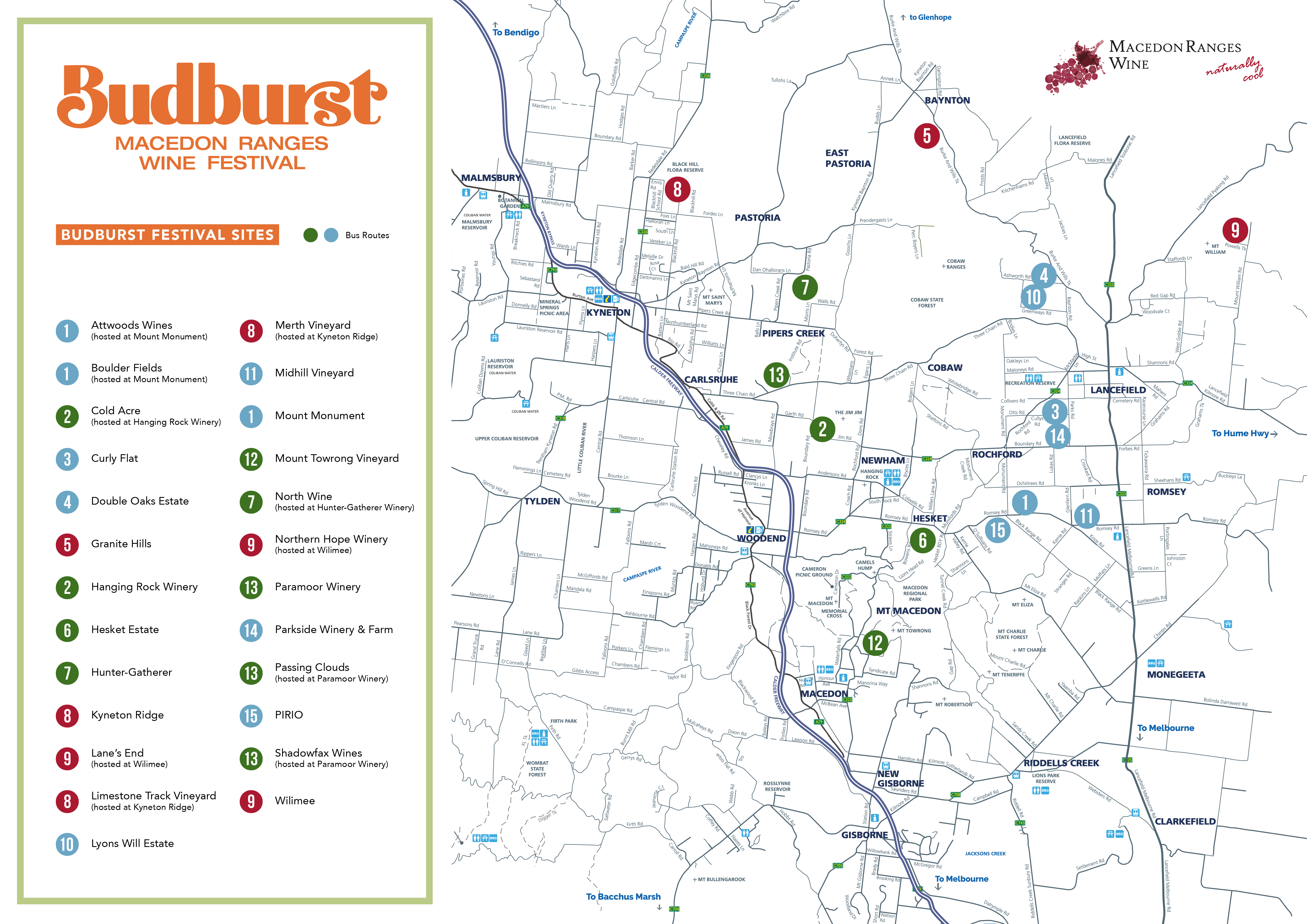Budburst 2026 Touring Map
